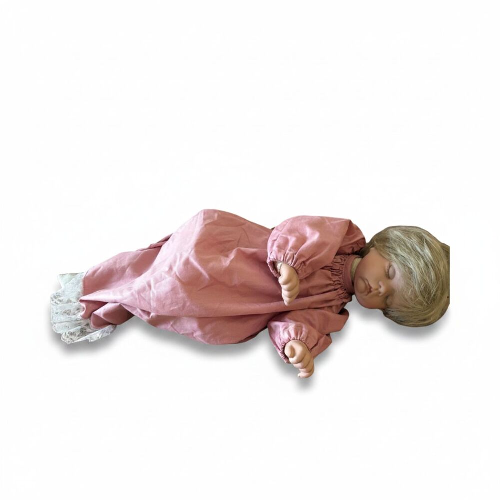 Sugar Britches 20” Porcelain Sleeping Doll Blonde Hair Cloth Body